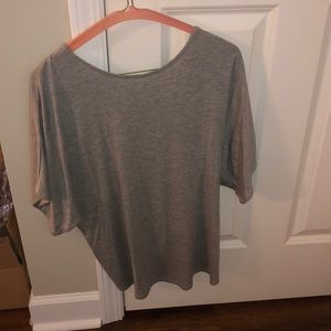 Gray top with twist knot on back